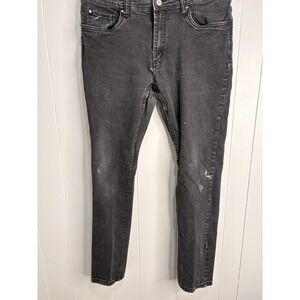 Tailor Vintage Canaan Slim Fit Jeans Mens Size 36x32 Black Denim Distressed
